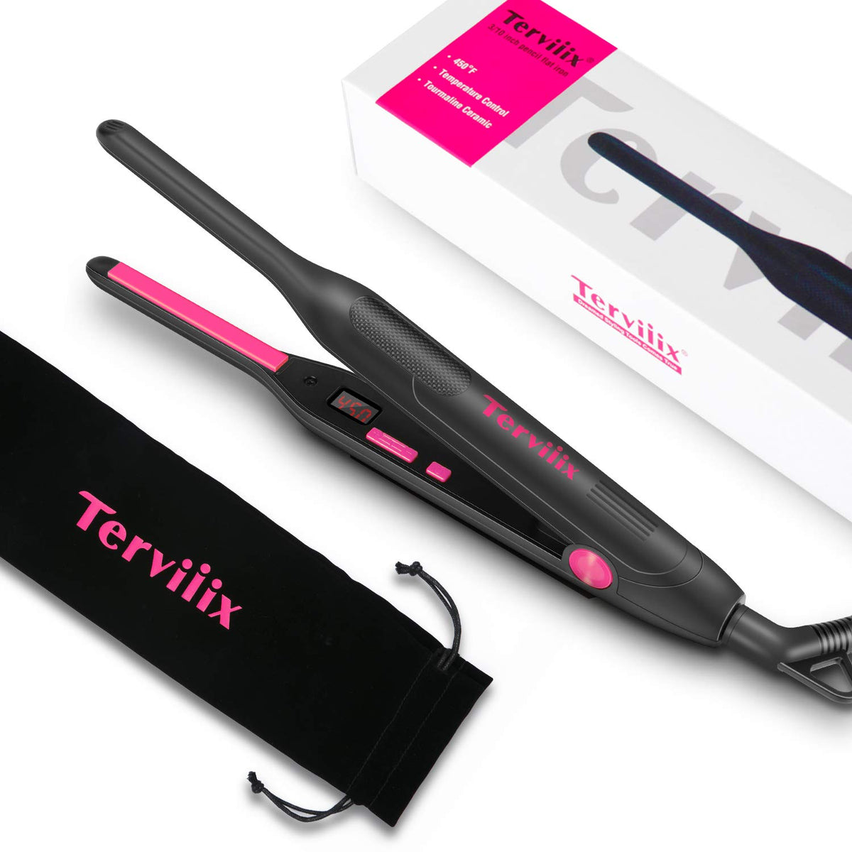 Fer à lisser Terviiix mini vue avant avec écran LCD