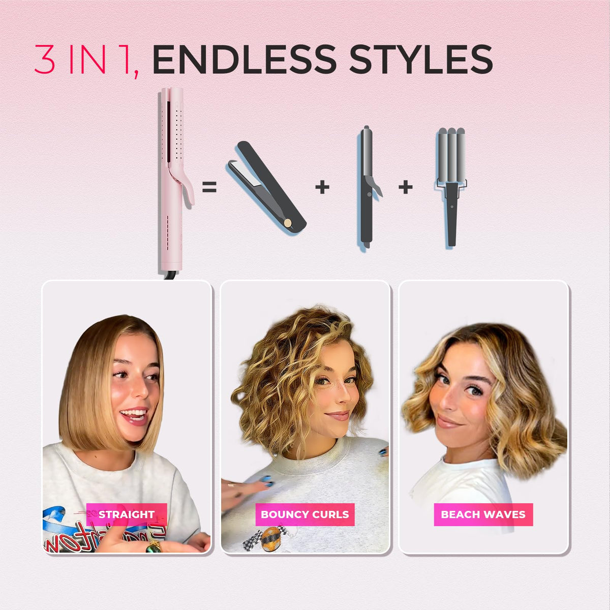 Fer à lisser TYMO Airflow 2.0 en action sur cheveux