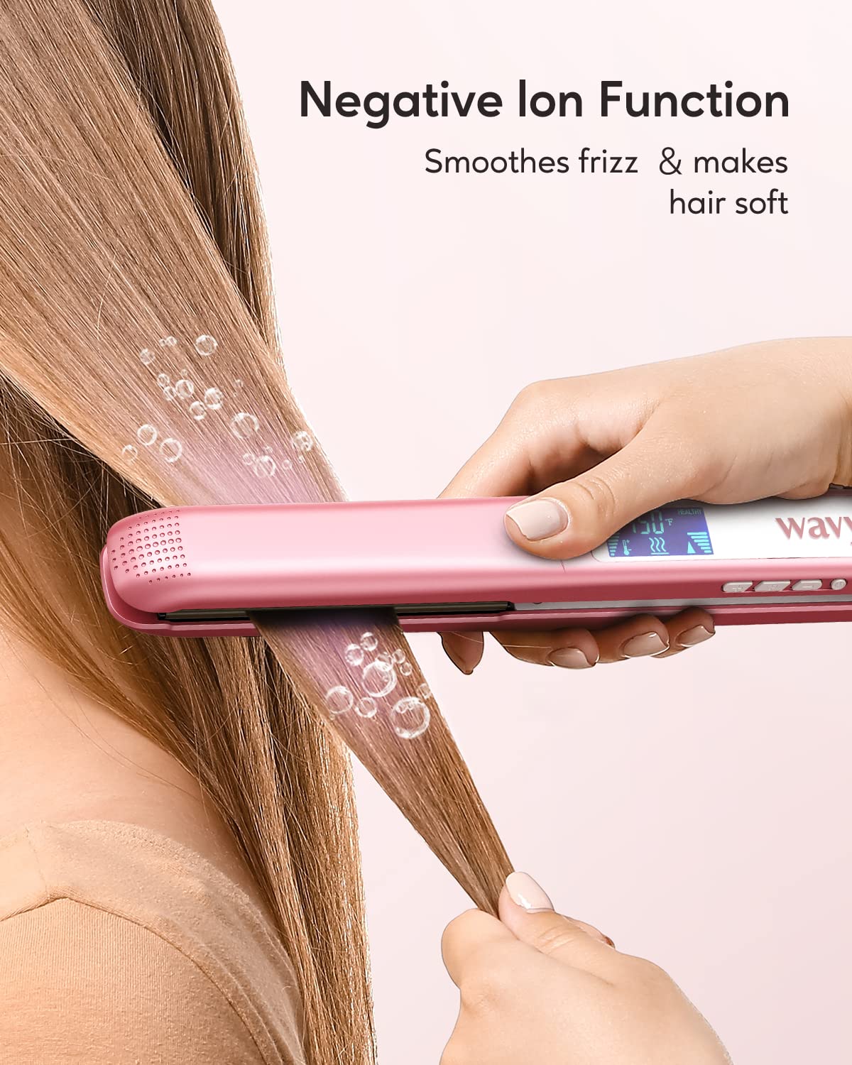 Fer à lisser wavytalk rose gold avec affichage de température