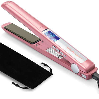 Fer à lisser wavytalk rose gold avec plaques en titane vue de face