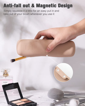 FERYES support de pinceaux de maquillage en silicone gris