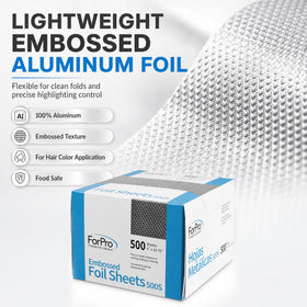 Feuille de foil ForPro en aluminium souple pliée autour des cheveux