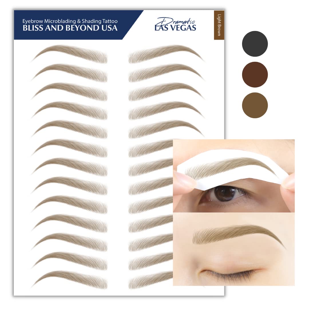 Feuille de tatouages sourcils avec 12 paires de stickers
