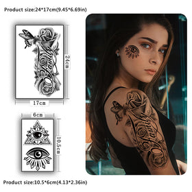 Feuille de tatouages temporaires Yazhiji avec motifs différents