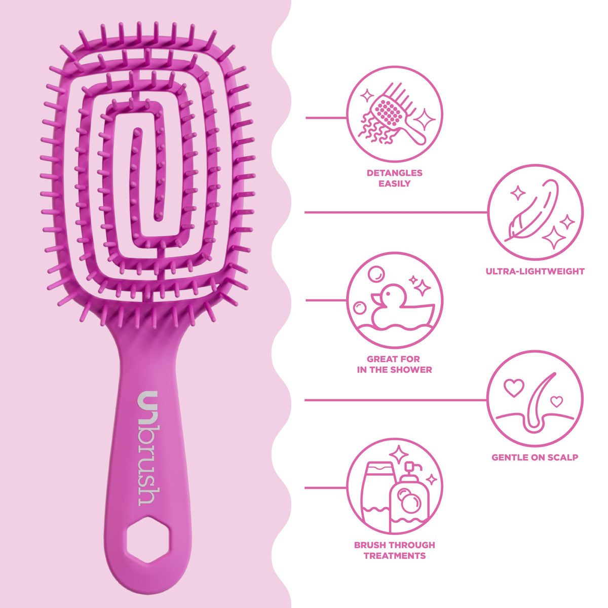 FHI Heat UNbrush Flex brosse démêlante sur un fond blanc