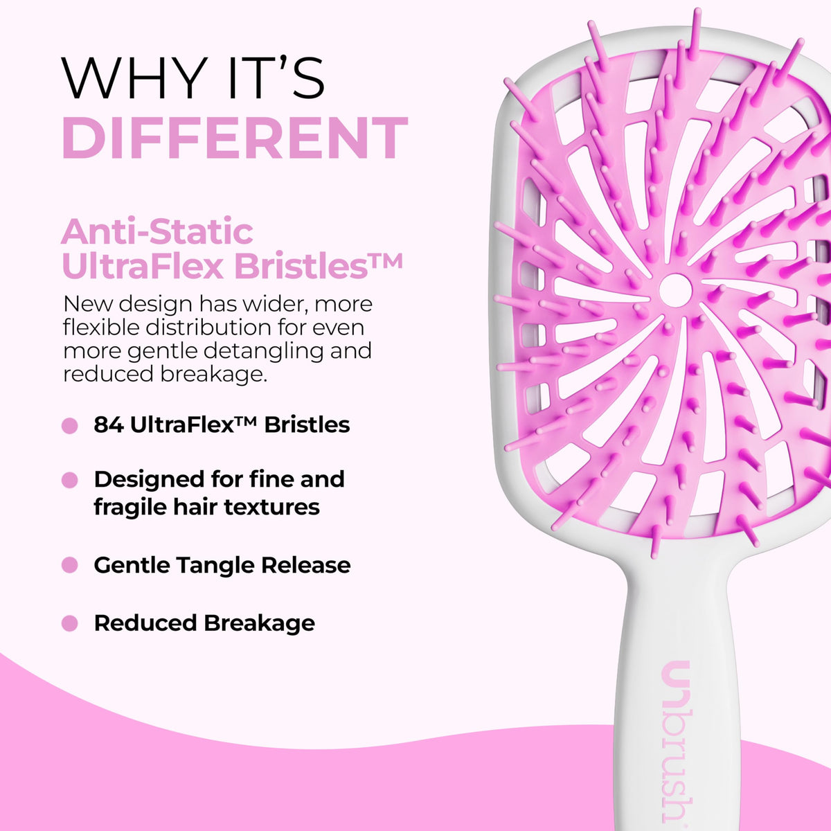 FHI Heat UNbrush Plus brosse démêlante en usage sur cheveux bouclés