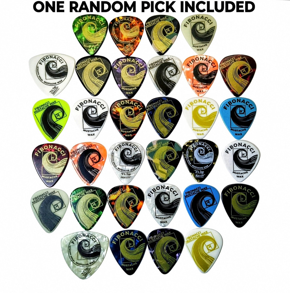 Fibonacci Mustache Wax pic de guitare inclus