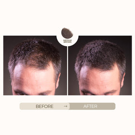 Fibres capillaires HAIRATIN Premium Marron Moyen, application sur cheveux