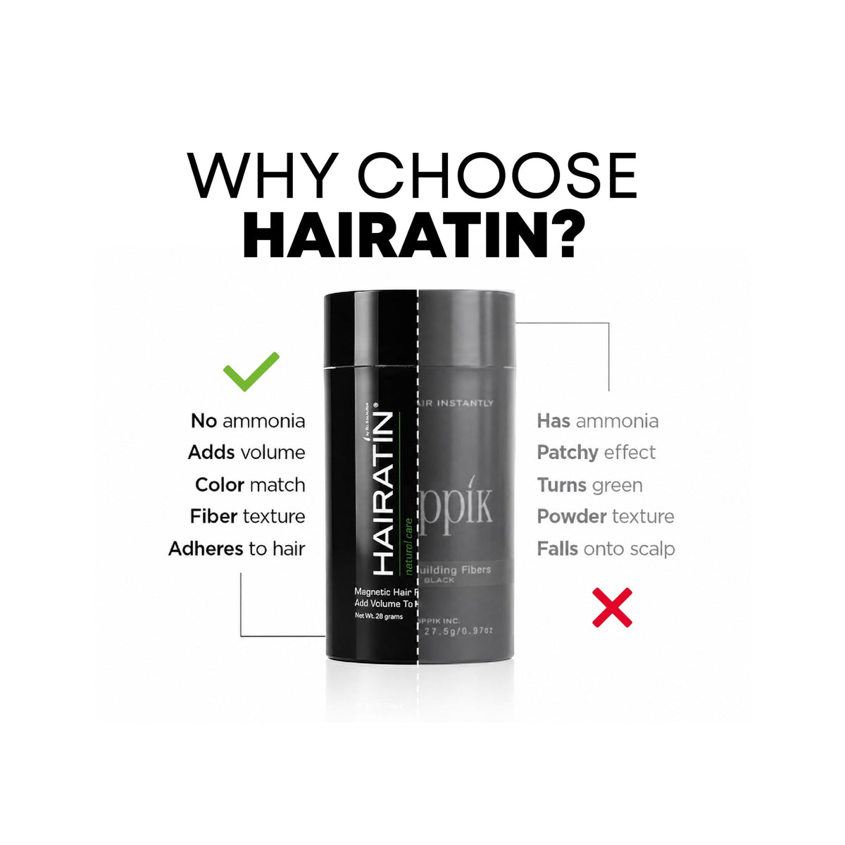 Fibres capillaires HAIRATIN Premium Marron Moyen, texture des fibres