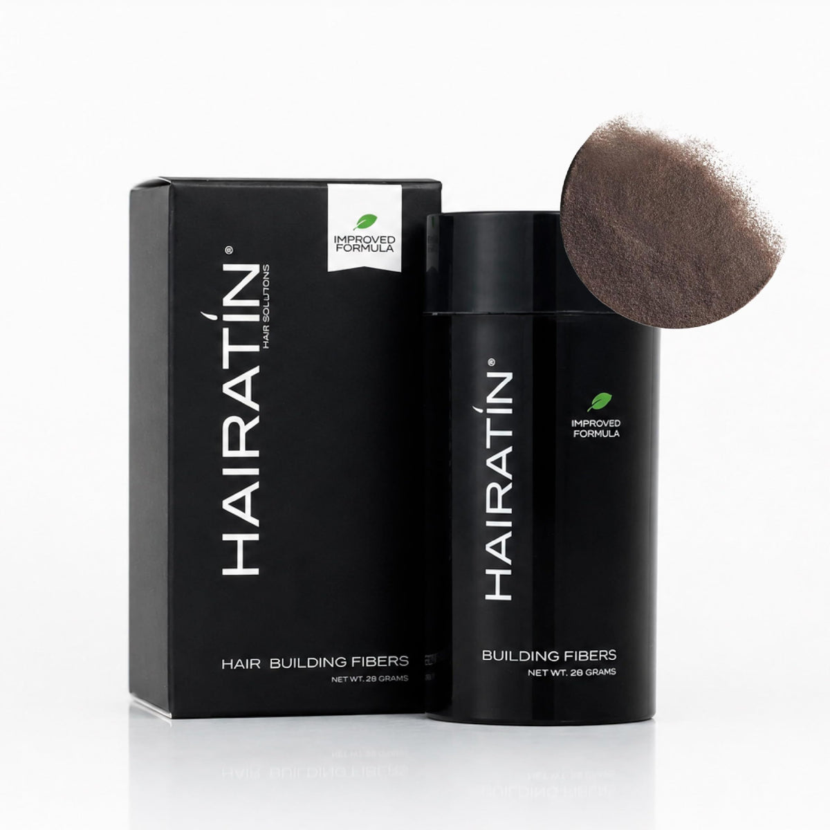 Fibres capillaires HAIRATIN Premium Marron Moyen, vue de face
