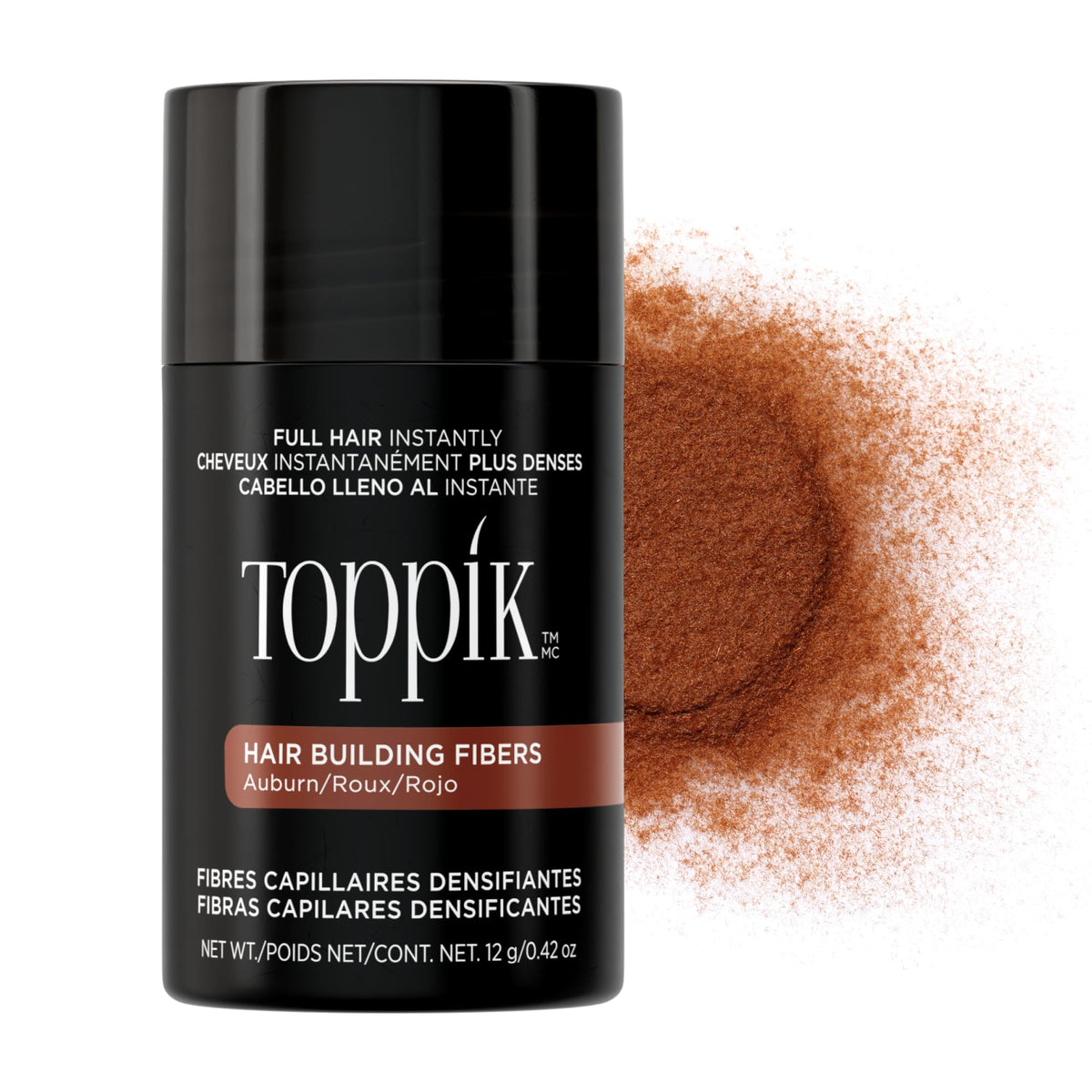 Fibres capillaires Toppik Auburn 60g vue de face