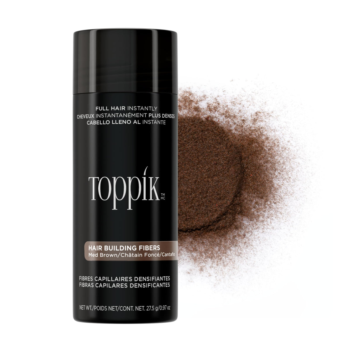 Fibres capillaires TOPPIK brunes moyennes 27,5g vue avant