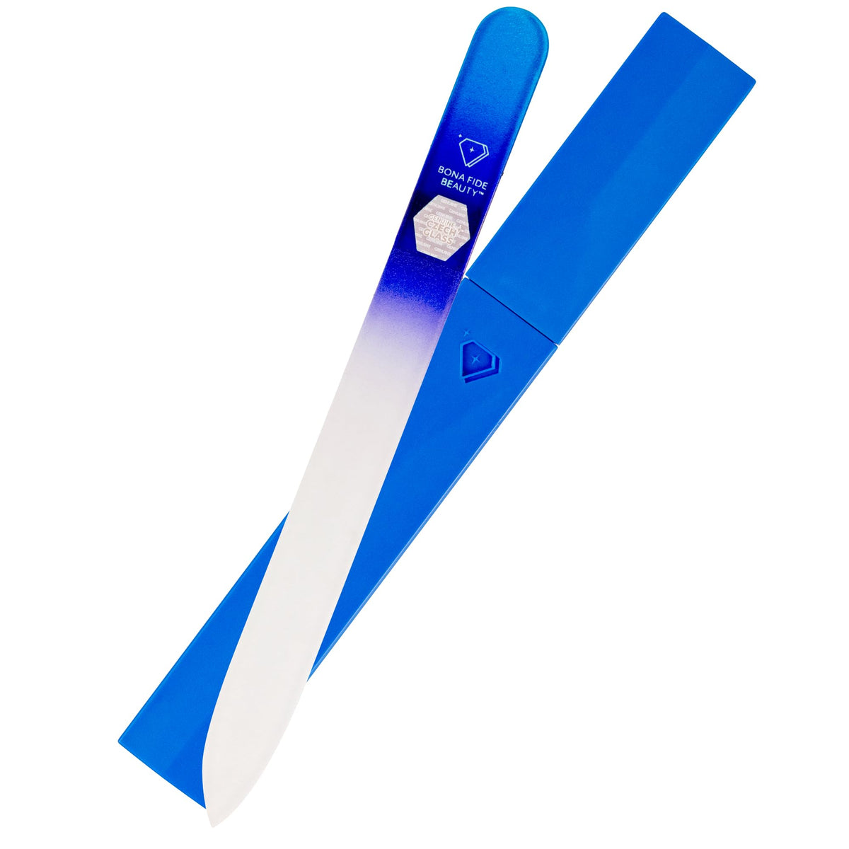 Fichier à ongles en verre BONA FIDE BEAUTY modèle Aqua Cobalt vue de face