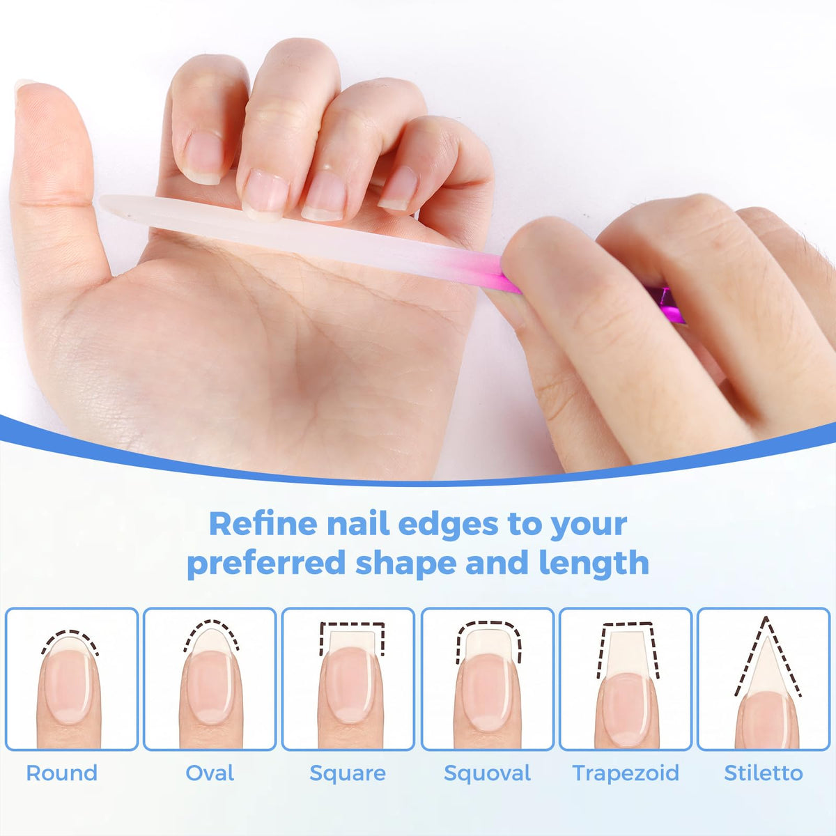 Fichier à ongles en verre cristal SIUSIO avec chiffon de nettoyage