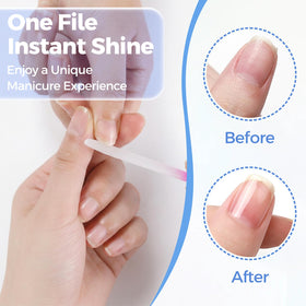 Fichiers à ongles SIUSIO en verre cristal, couleur dégradée rose et bleu
