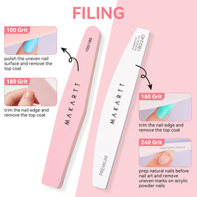 Fichiers double face du kit d'outils Makartt, pour façonner les ongles