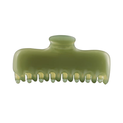 FidesAmor Large Hair Claw Clip 3,8'' acétate vert olive vue de face
