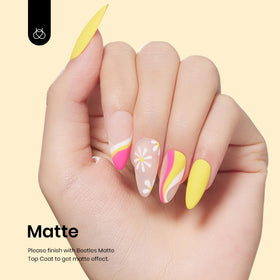 Fini brillant du Vernis à Ongles en Gel Jaune sur des ongles