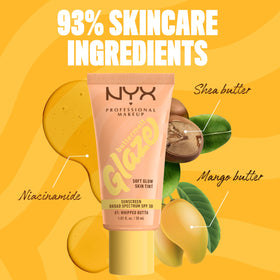 Fini éclatant du NYX Buttermelt Glaze sur la peau