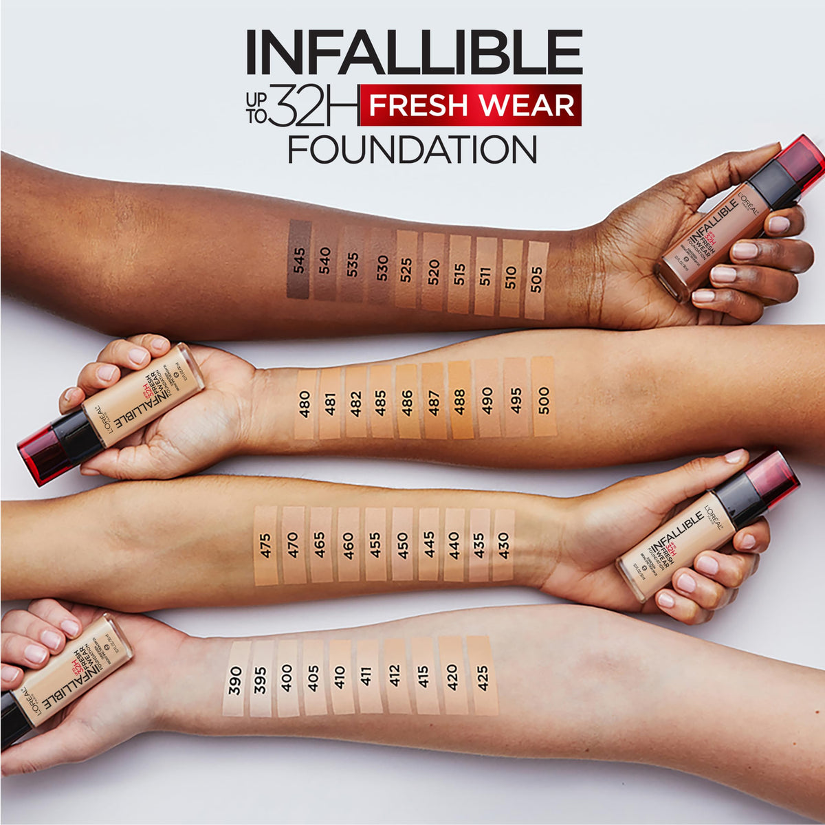 Fini naturel du fond de teint L'Oreal Paris 535 Espresso sur la peau