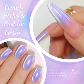 Finition brillante du vernis gel magnétique sur des ongles
