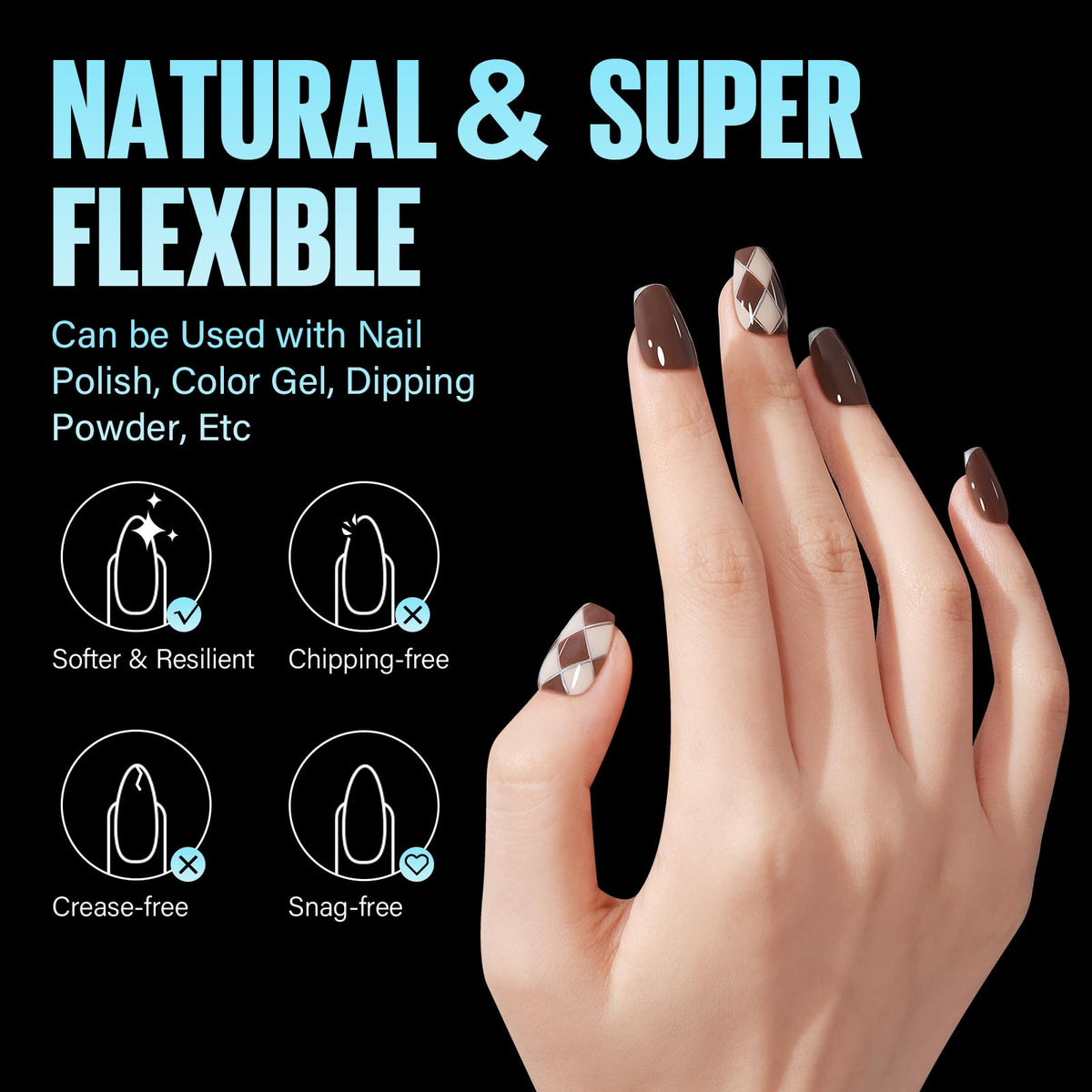 Finition des tips d'ongles TOMICCA sur des ongles maquillés