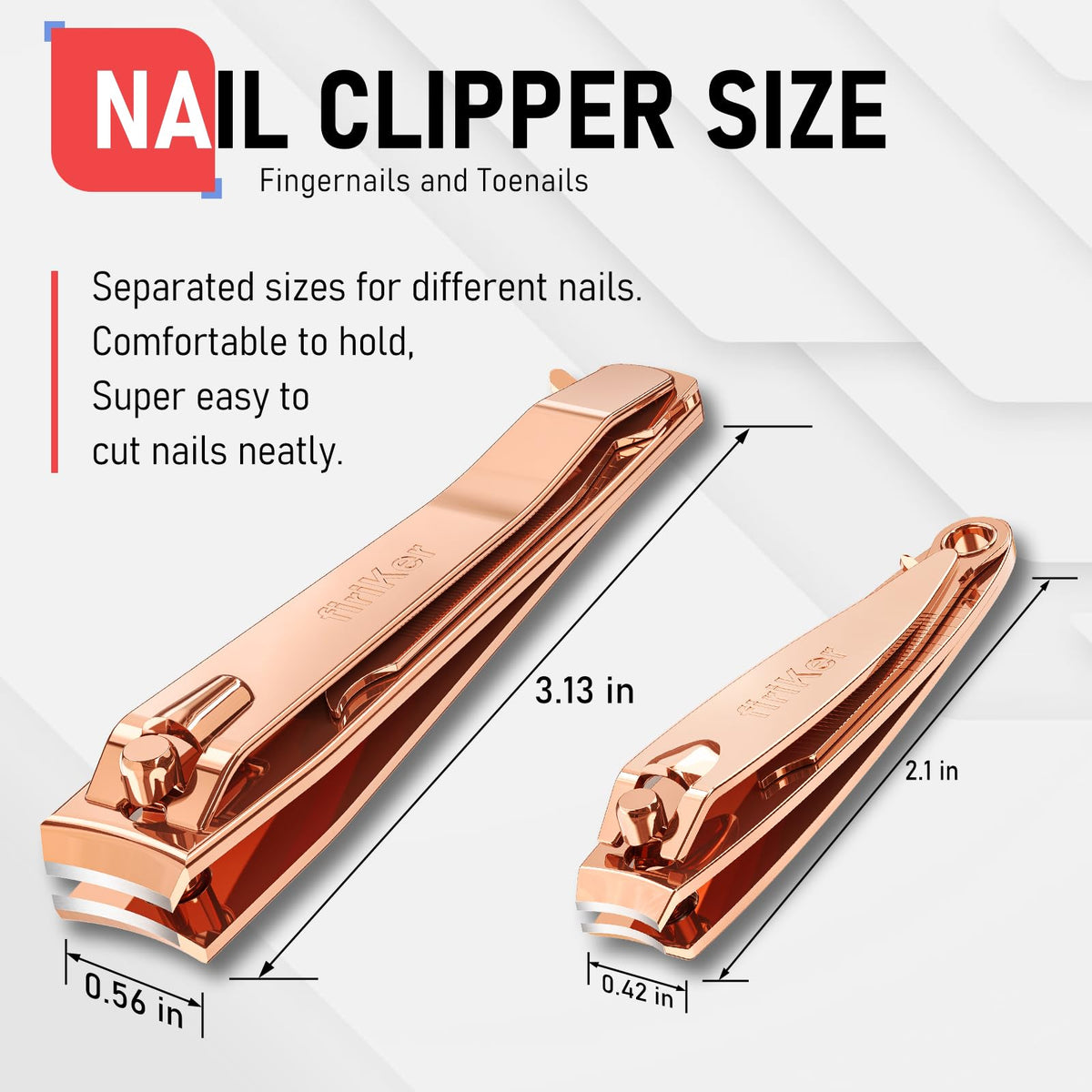 firiKer coupe-ongles en acier inoxydable, détail de la lame
