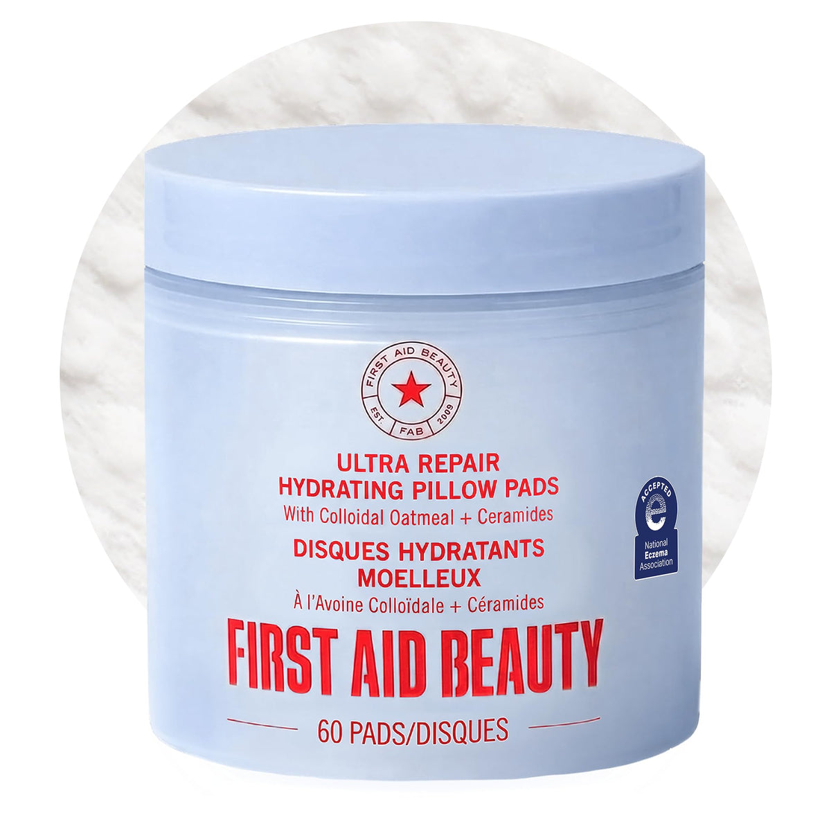 First Aid Beauty Ultra Repair Hydrating Pillow Pads 60 ct vue de face