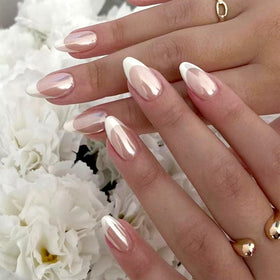 FJSMTOPl faux ongles press-on amande ensemble de 24 pièces