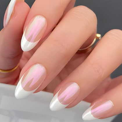 FJSMTOPl faux ongles pressés French Tip 24 pcs en emballage