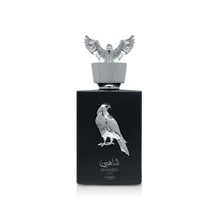 Flacon argenté Lattafa Pride Shaheen Silver 100 ml vue avant