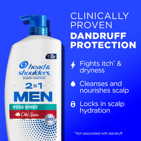 Flacon arrière du shampooing 2-en-1 Head & Shoulders Pure Sport