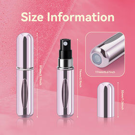 Flacon atomiseur rechargeable forebile en rose, côté