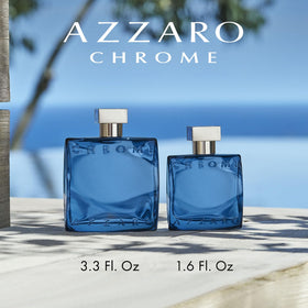 Flacon Azzaro Chrome Parfum 100 ml en situation sur une coiffeuse
