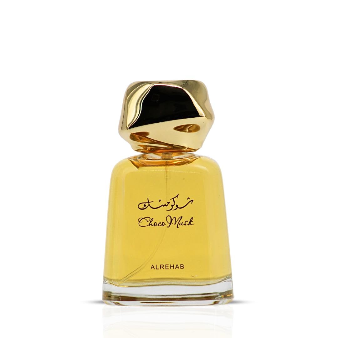 Flacon d'Al-Rehab Choco Musk Eau de Parfum 100ml avec étiquette