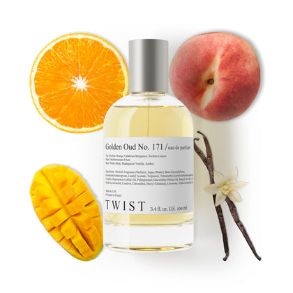 Flacon d'Eau de Parfum HOUSE OF TWIST Golden Oud No. 171 vue de face