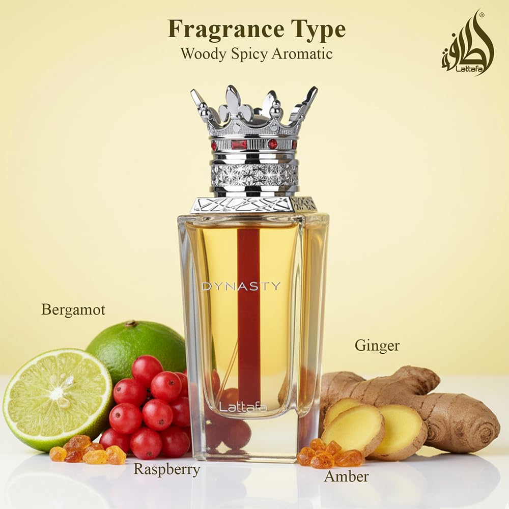Flacon d'Eau de Parfum Lattafa Dynasty sur fond neutre