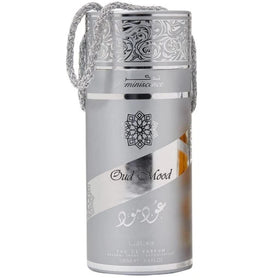 Flacon d'eau de parfum Lattafa Oud Mood Reminiscence avec son emballage