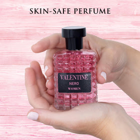 Flacon d'Eau de Parfum Valentine avec étiquette visible