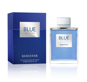 Flacon d'Eau de Toilette Blue Seduction Antonio Banderas 200 ml vue de face