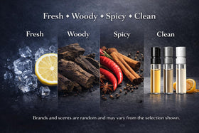 Flacon d'échantillon de parfum avec étiquette SAMPLE NOT FOR SALE