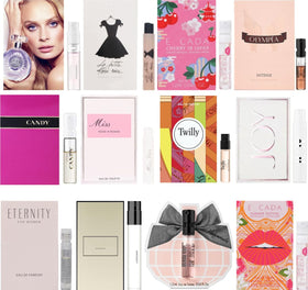 Flacon d'échantillon de parfum de créateur avec étiquette SAMPLE NOT FOR SALE