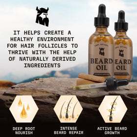 Flacon d'huile à barbe Striking Viking 60 ml avec son packaging