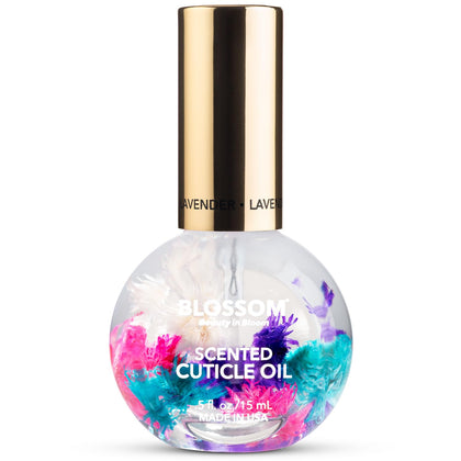 Flacon d'huile à cuticules Blossom 15 ml lavande vue de face