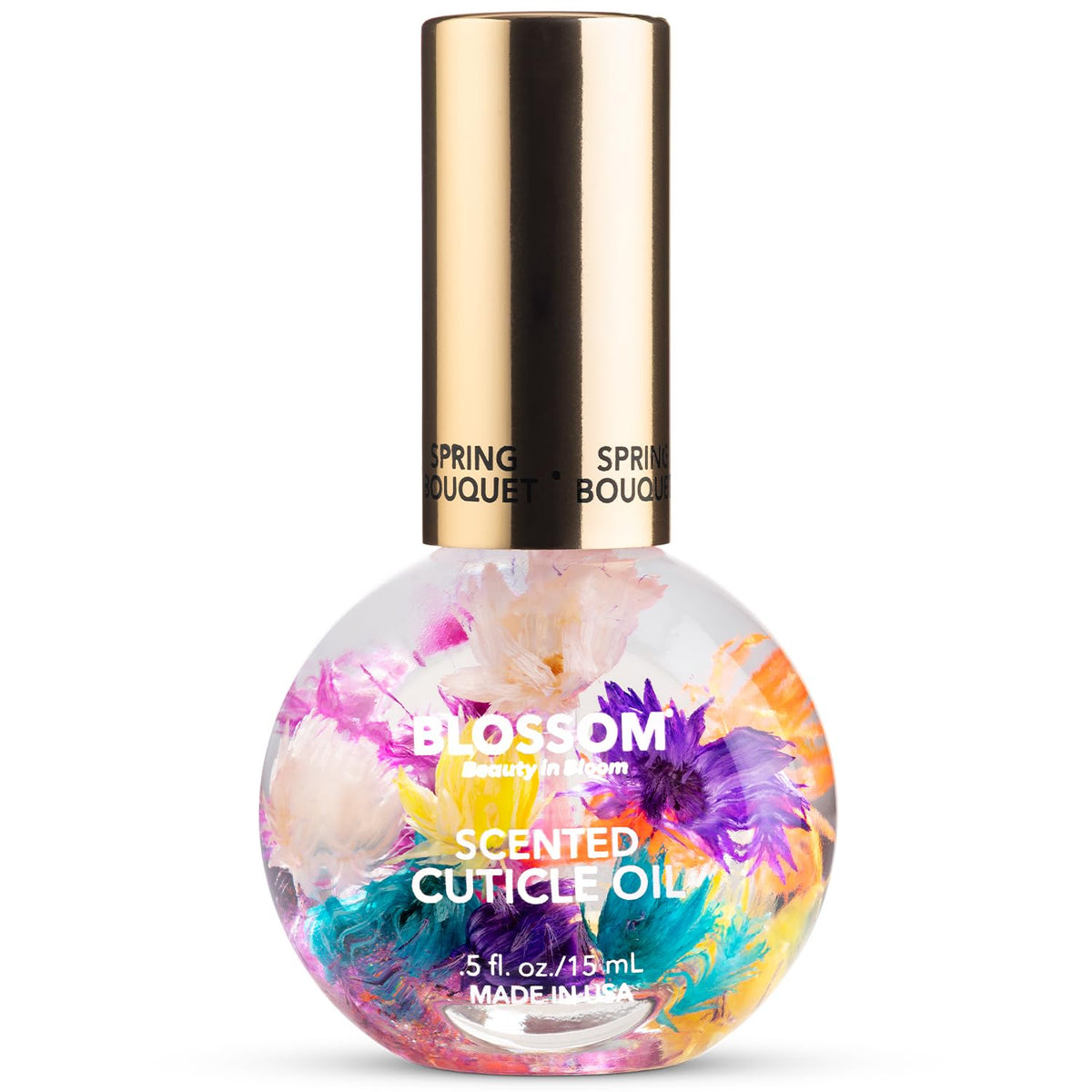 Flacon d'huile à cuticules Blossom 15ml avec fleurs naturelles