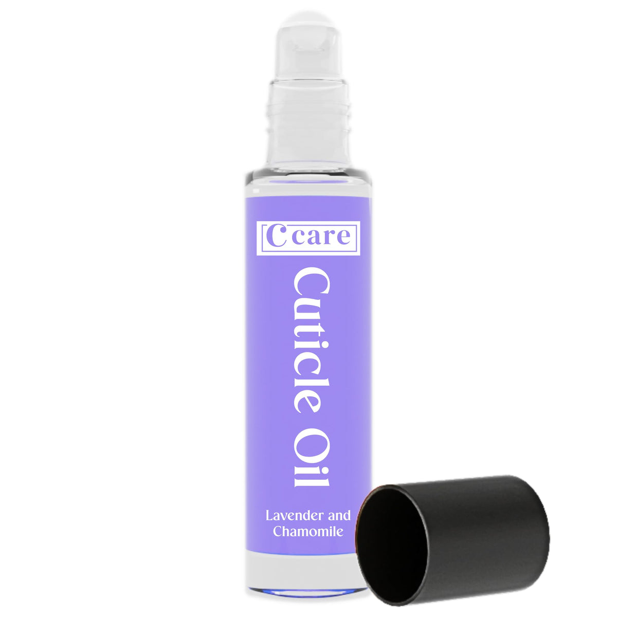 Flacon d'huile à cuticules C CARE Lavande et Camomille 10ml avec étiquette