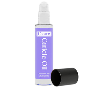 Flacon d'huile à cuticules C CARE Lavande et Camomille 10ml avec étiquette