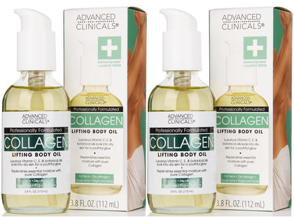 Flacon d'huile corporelle au collagène Advanced Clinicals, 3,8 Fl Oz