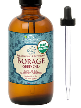 Flacon d'huile de bourrache US Organic 115 ml avec compte-gouttes