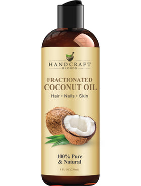 Flacon d'huile de coco fractionnée Handcraft Blends vue de face